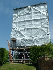 Mill in scaffolding